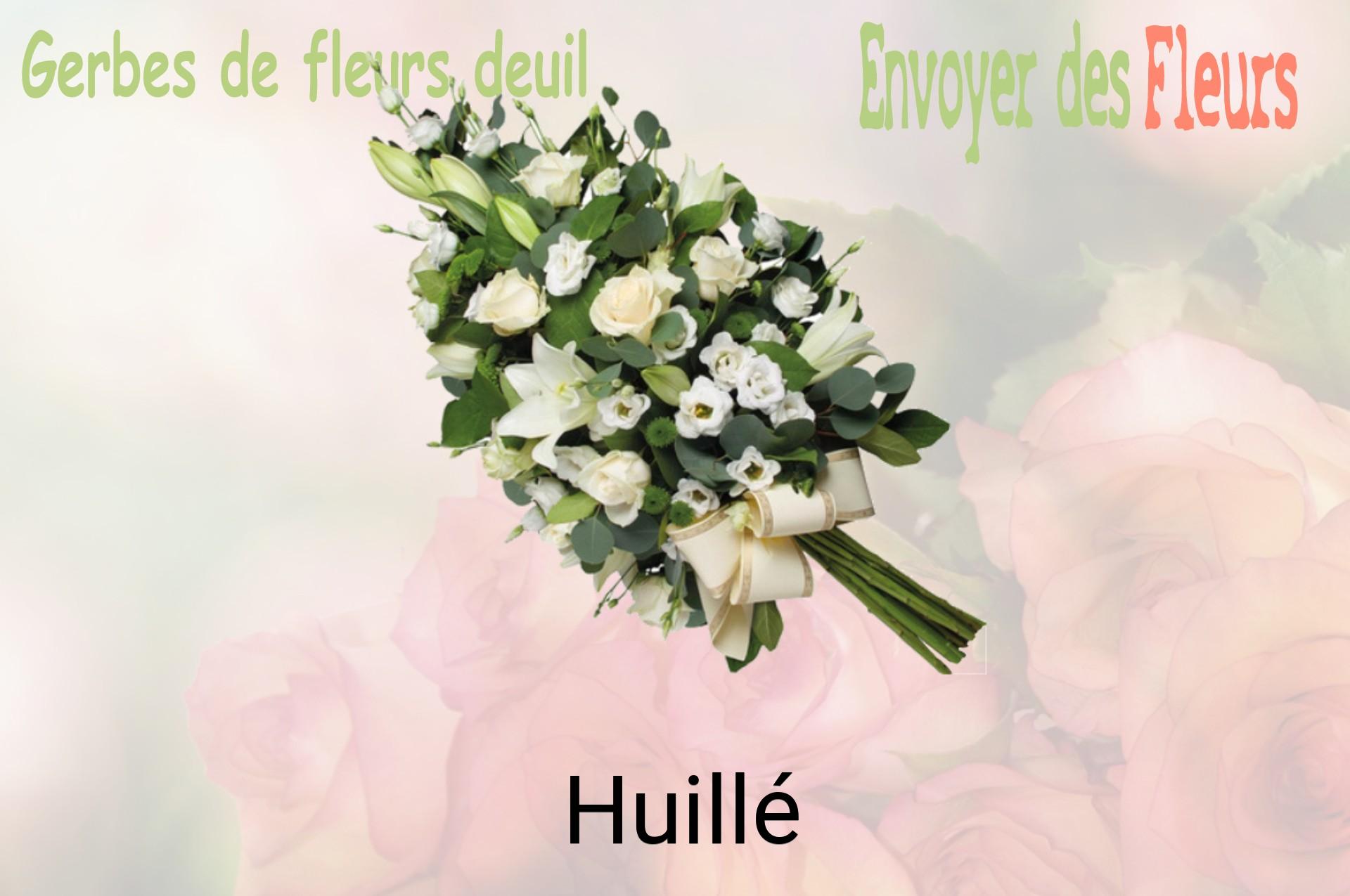 Gerbe de fleurs de deuil livrée à Huillé